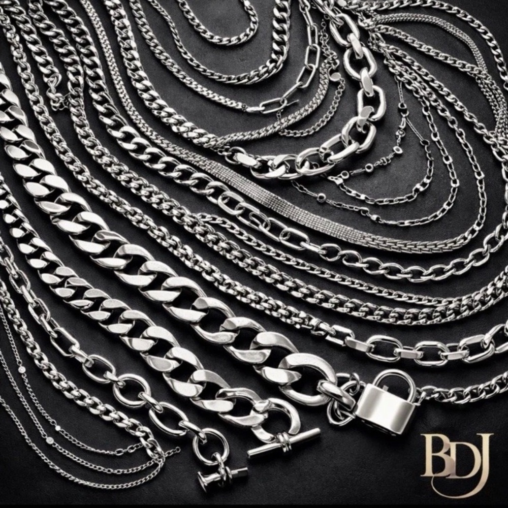 Layer Bar™ 1 LB Necklace Chains Discovery Lot Mixed Gold Silver Reseller - Picture 3 of 10
